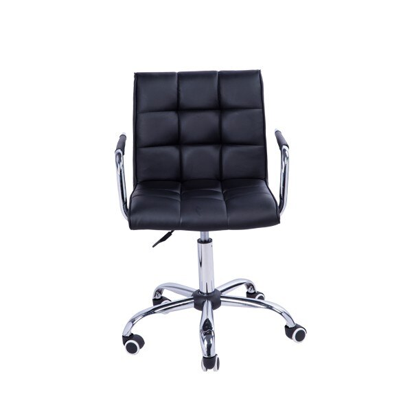 Scaun pivotant HomCom din piele ecologica, negru, 52,5x54x94cm